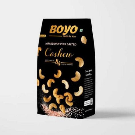 THE BOYO Roasted Cashew Nuts 200g Himalayan Pink Salted and Crunchy Kaju, Healthy Snacks, Low Sodium, No Oil, Roasted by Dry Roasting Technique, Gluten Free Snacks