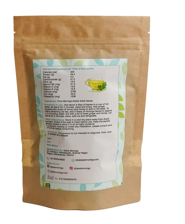 Daivik Moringa Miracle Moringa Powder | 100% Natural | Immunity Booster, Anti Aging, Anti Oxidant | 120 gms