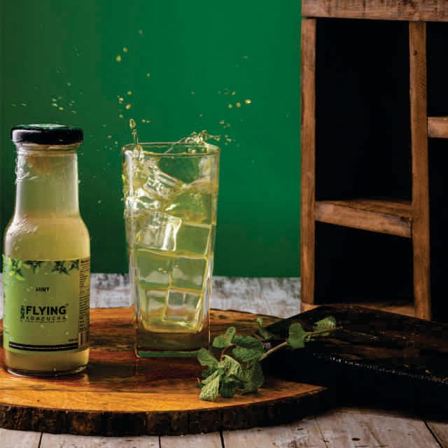 Flying Kombucha Mint Kombucha Natural Sparkling Juice - 200ml