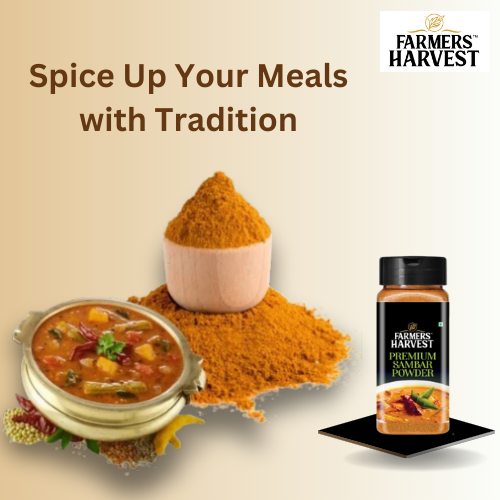 Farmers Harvest Premium Kitchen King Masala Powder, Sambar Powder, Coriander Powder and Turmeric Powder