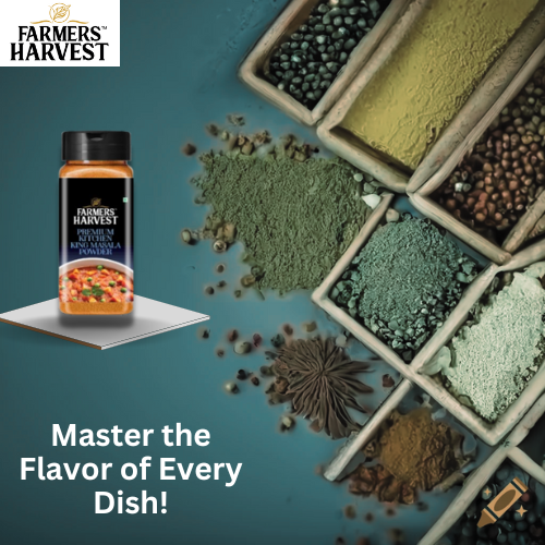 Farmers Harvest Premium Kitchen King Masala Powder, Sambar Powder, Coriander Powder and Turmeric Powder