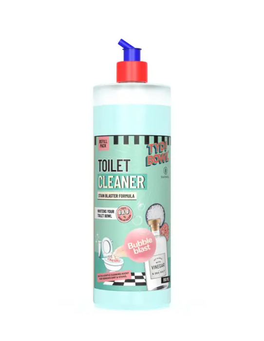TYDI BOWL Toilet Cleaner, Hard Water Stain Remover, Vinegar Powered, Non-Toxic, Child Safe & Pet Safe, BubbleBlast