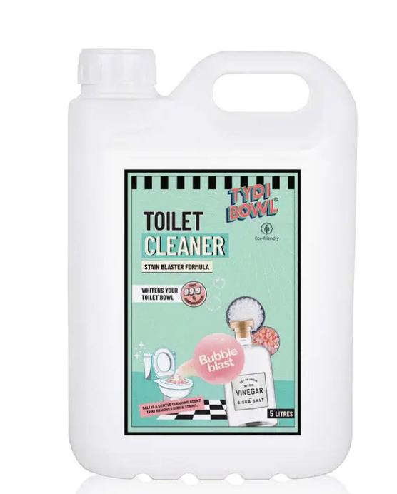 TYDI BOWL Toilet Cleaner, Hard Water Stain Remover, Vinegar Powered, Non-Toxic, Child Safe & Pet Safe, BubbleBlast