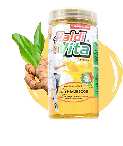 HaldiVita - Organic Turmeric Latte Haldi Doodh Mix 250g | Golden Latte Powder | Sugar Free | Natural Immunity Booster | Organic Rare Himalayan Turmeric