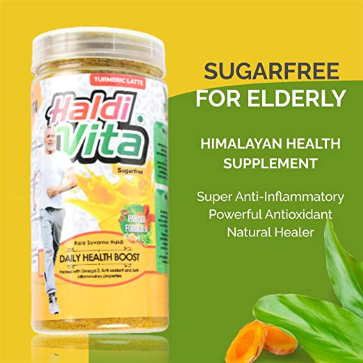 HaldiVita - Organic Turmeric Latte Haldi Doodh Mix 250g | Golden Latte Powder | Sugar Free | Natural Immunity Booster | Organic Rare Himalayan Turmeric