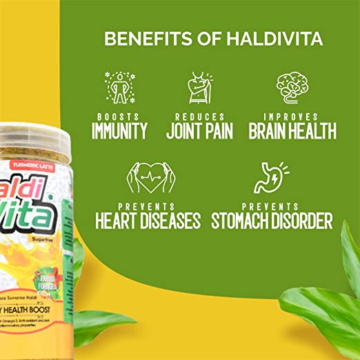 HaldiVita - Organic Turmeric Latte Haldi Doodh Mix 250g | Golden Latte Powder | Sugar Free | Natural Immunity Booster | Organic Rare Himalayan Turmeric
