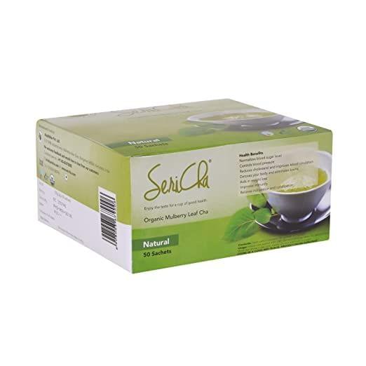 SeriCha Natural | Pack of 50 Sachets | Organic Mulberry Leaf Infusion | 100% Natural & Certified Organic