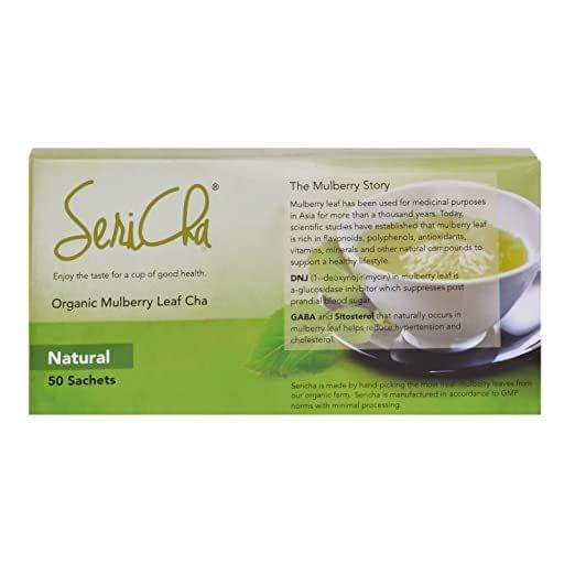 SeriCha Natural | Pack of 50 Sachets | Organic Mulberry Leaf Infusion | 100% Natural & Certified Organic