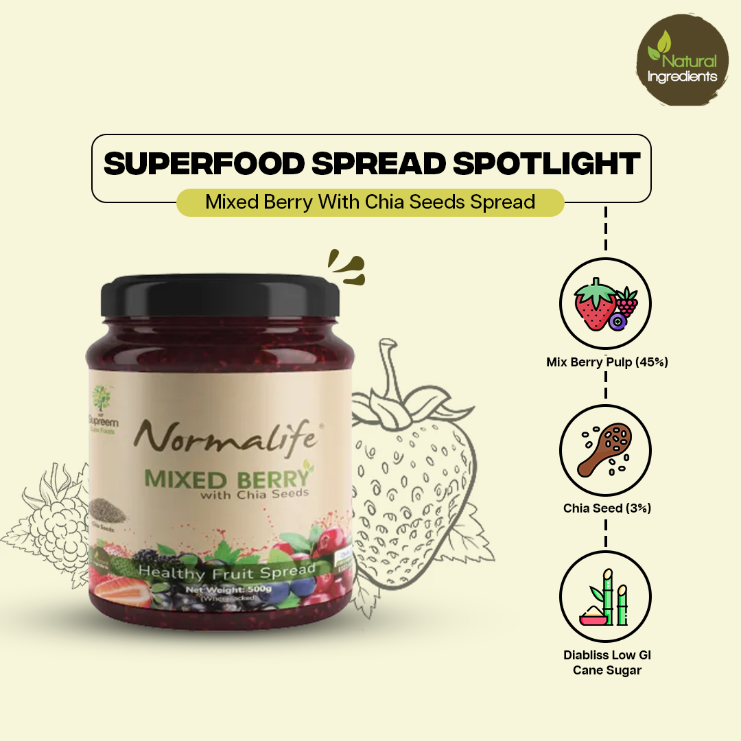 Supreem Super Foods Normalife Mixed Berry With Chia Seeds- 200g