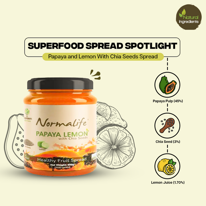 Supreem Super Foods Normalife Papaya And Lemon With Chia Seeds