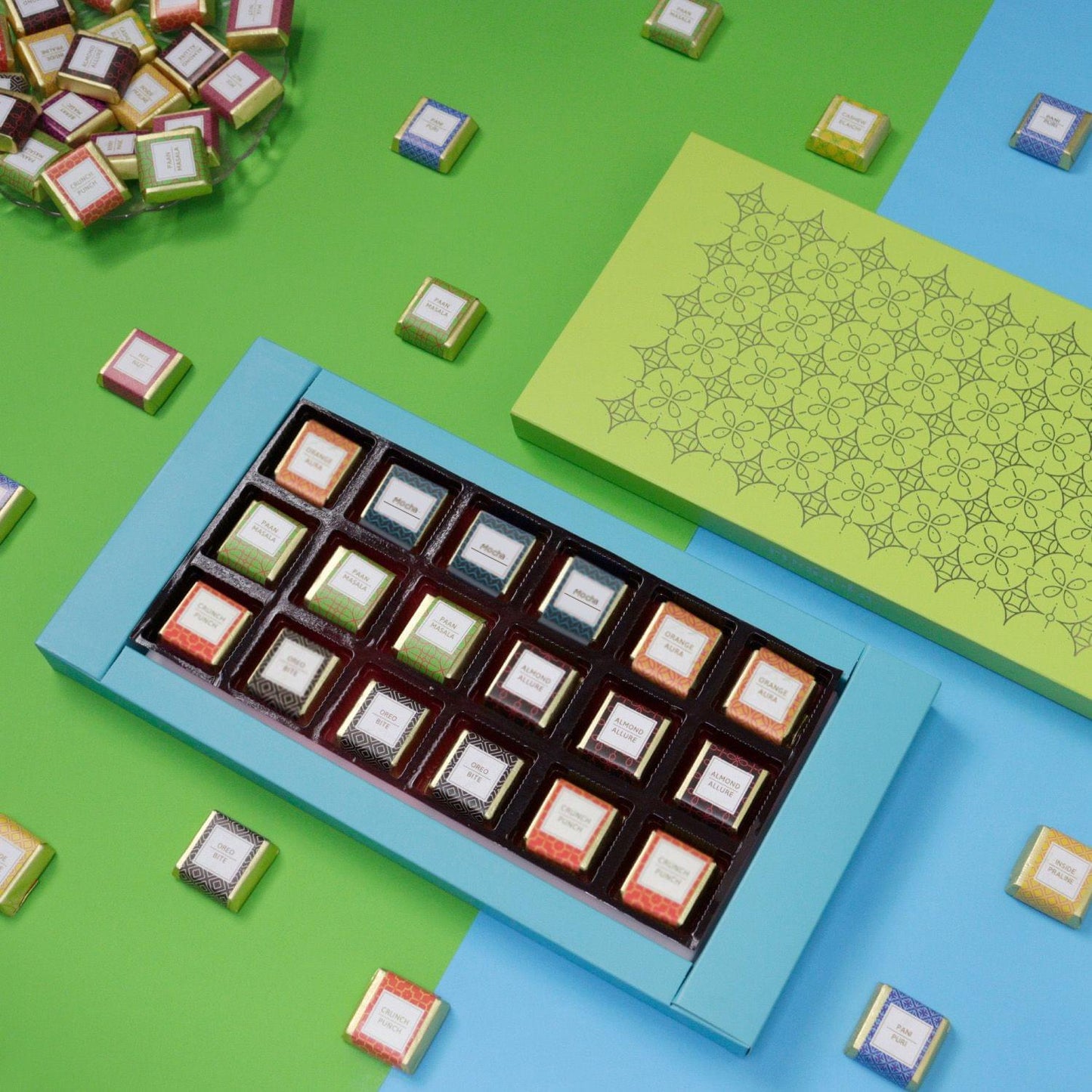 RUCHOKS - Premium Assorted Chocolates (Box of 18 Pcs - 12g Each) Assorted Flavoured Chocolates Packed in a Beautiful Gift Box - 215g