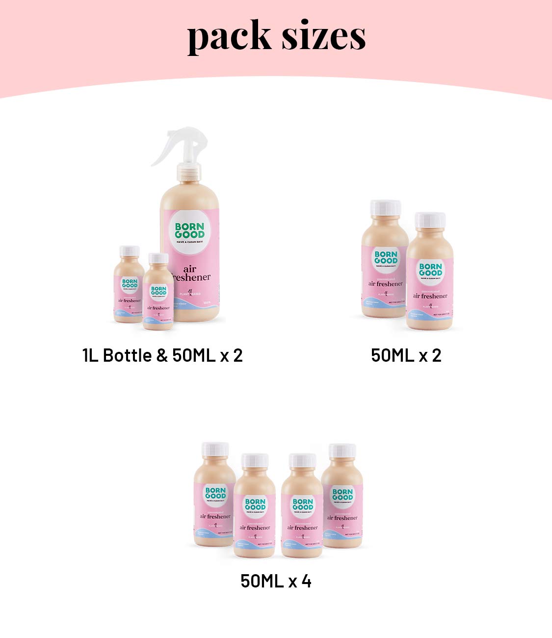 Born Good Plant-based Air Freshener (Himalayan Winter) Concentrate Kit (Makes 1 L)