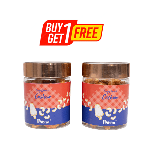 DIBHA - Premium Tangy Tomato Cashew 100g - Whole Cashew, Crunchy & Nutritious Snack, Supports Weight Loss