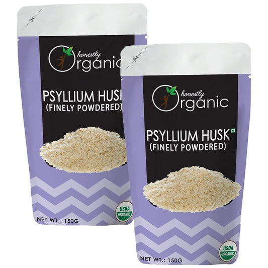 D-Alive Honestly Organic Psyllium Husk/ Isabgol - Finely Powdered (USDA Organic Certified, 100% Pure & Natural) - 150g (Pack of 2)