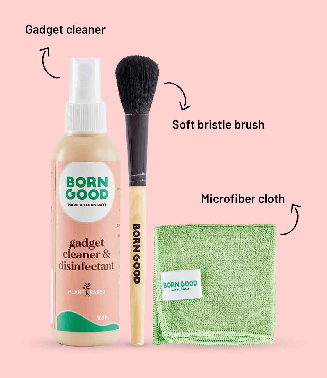 Born Good Plant-based Gadget Cleaner & Disinfectant Kit