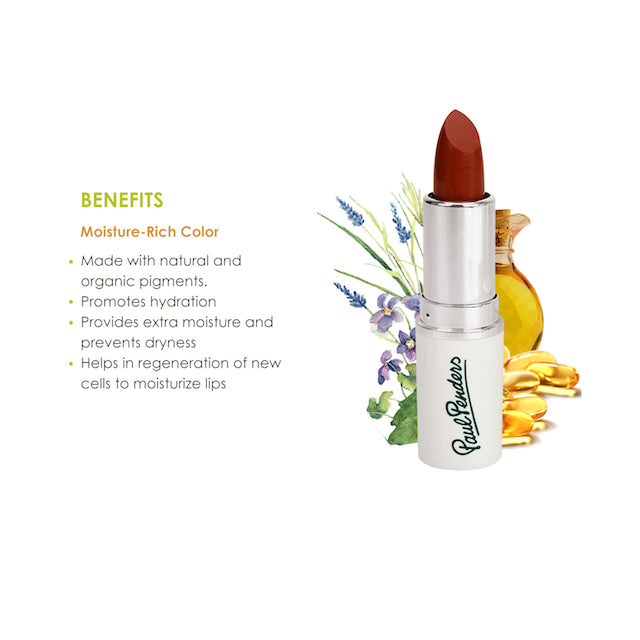 Paul Penders Hand Made Natural Cream Lipstick For A Natural Look | Moisture Rich Colour - Mulberry 4g