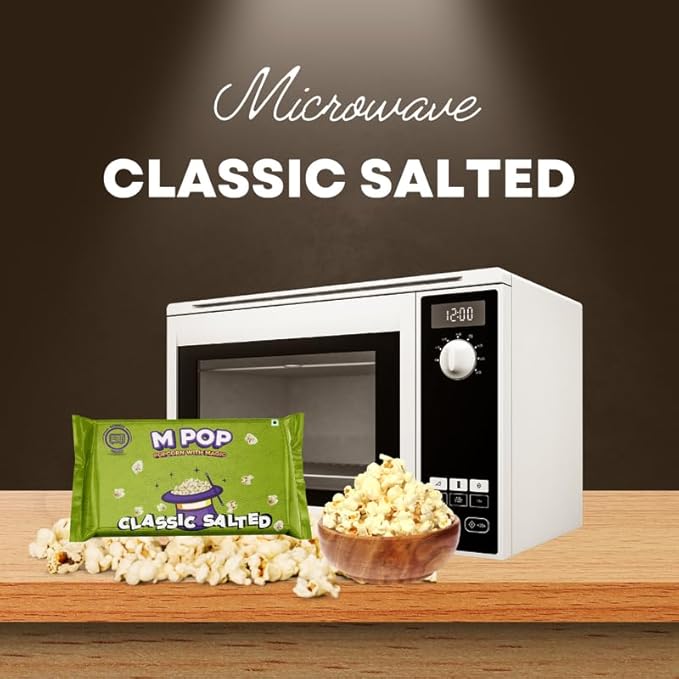 M POP Classic Salted - Microwave Popcorn Instant Popcorn with Magic | Theatre Like Popcorn at Home