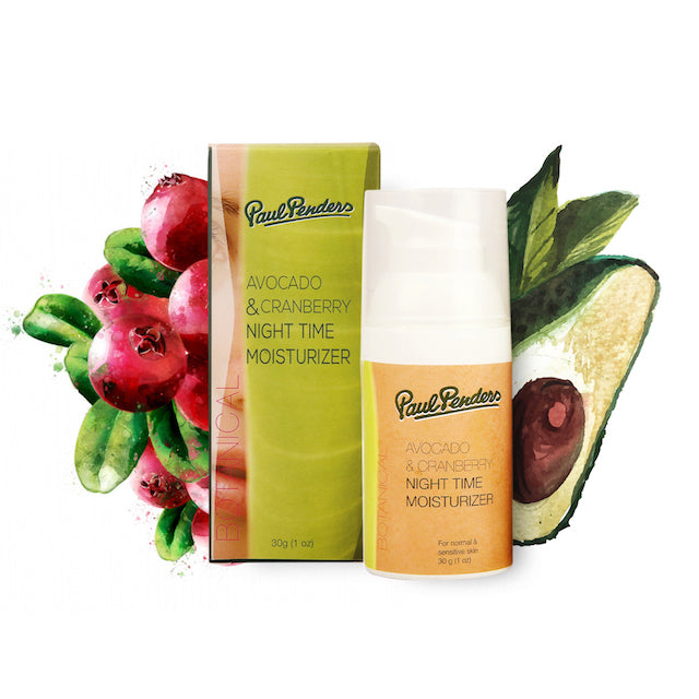 Paul Penders Avocado & Cranberry Night Time Moisturizer | Night Cream For Dry & Sensitive Skin 30g