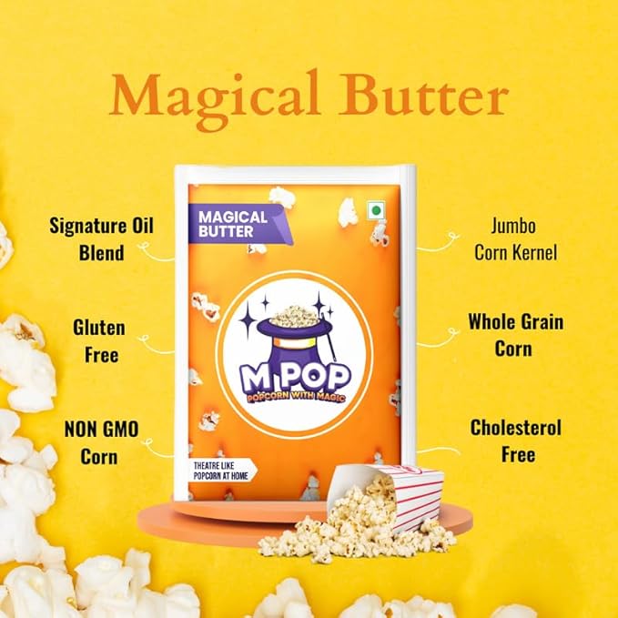 M POP Magical Butter Instant Popcorn with Magic | Theatre Like Popcorn at Home 70g