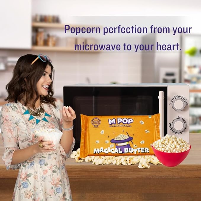 M POP Magical Butter - Microwave Popcorn Instant Popcorn with Magic | Theatre Like Popcorn at Home 95g