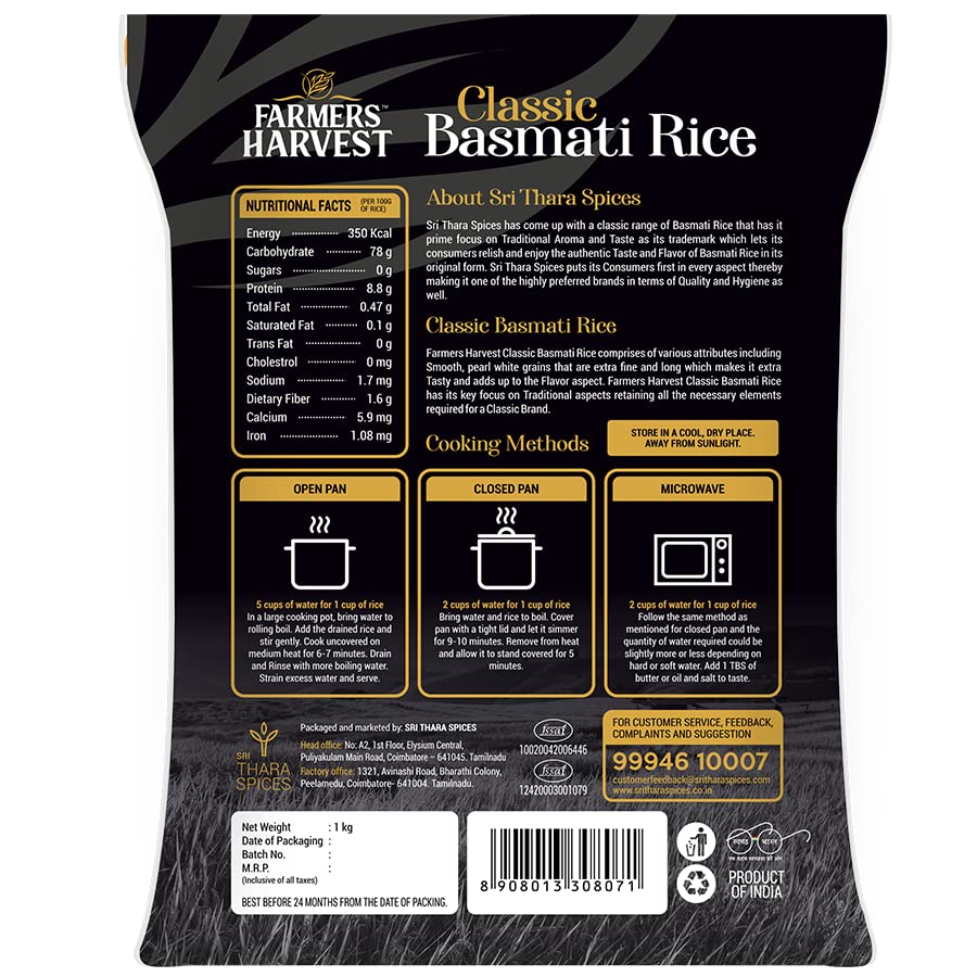 Farmers harvest Multi Combo pack of 3 (Biriyani Powder - 100g, Classic Basmati Rice - 1 KG, Pure Cow Ghee 100ml pouch)