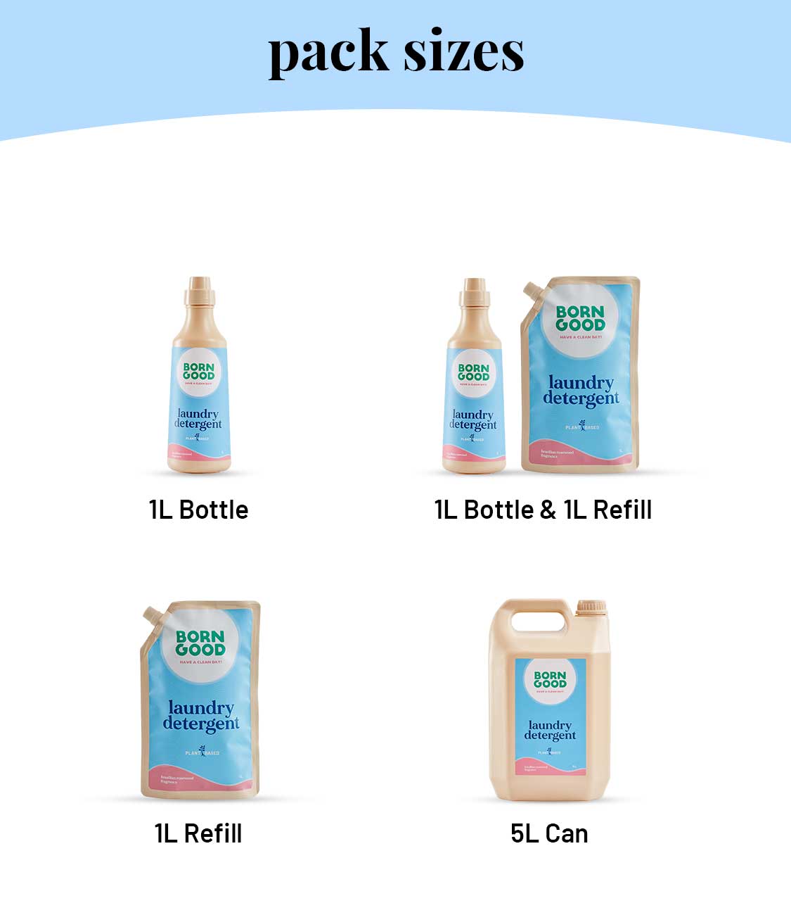 Born Good Plant-based Fragrance Laundry Detergent (Brazilian Rosewood) - 1 L Refill