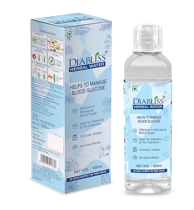 Diabliss Diabetic Friendly Sugar 5 kg Bag - Herbal Water for Blood Glucose Management 500ml Bottle pack of 2