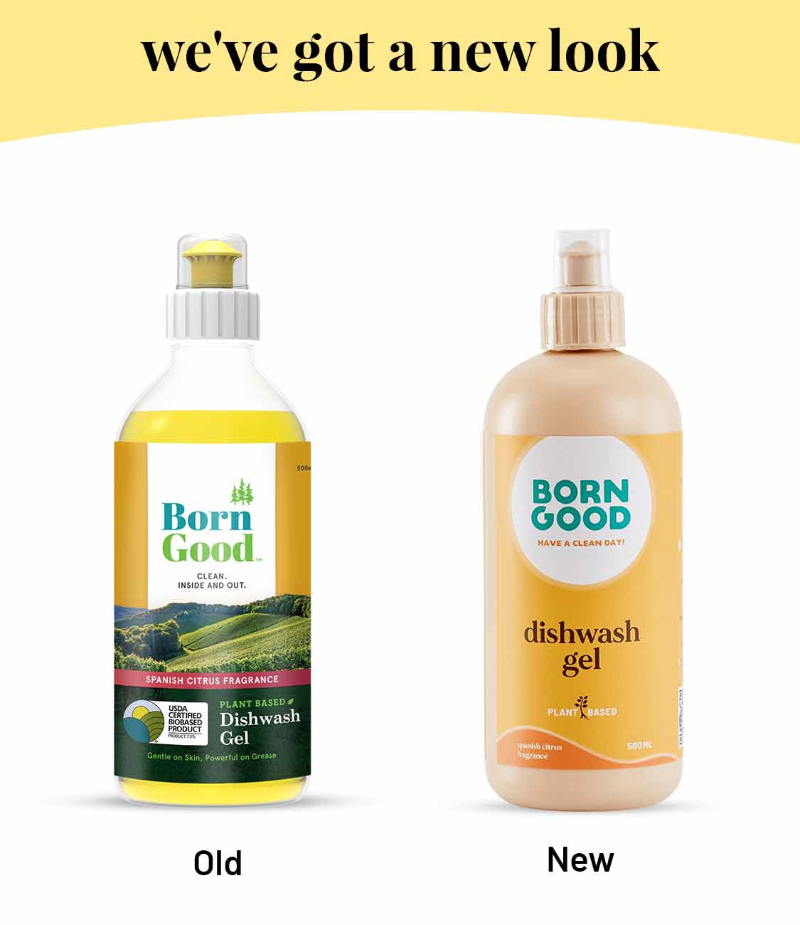 Born Good Plant-based Dishwash Gel -  500ml Bottle
