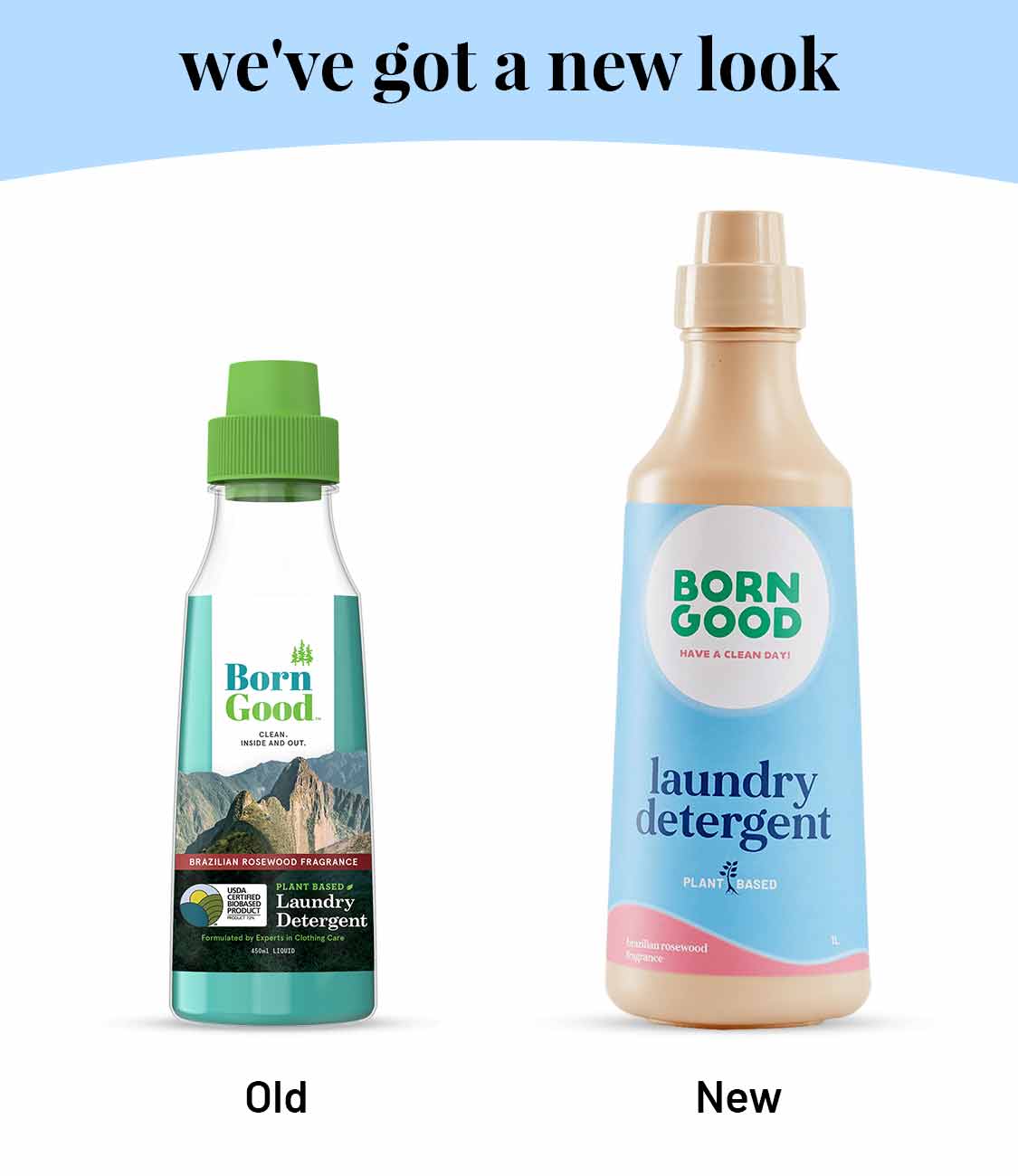 Born Good Plant-based Fragrance Laundry Detergent (Brazilian Rosewood) - 1 L Bottle