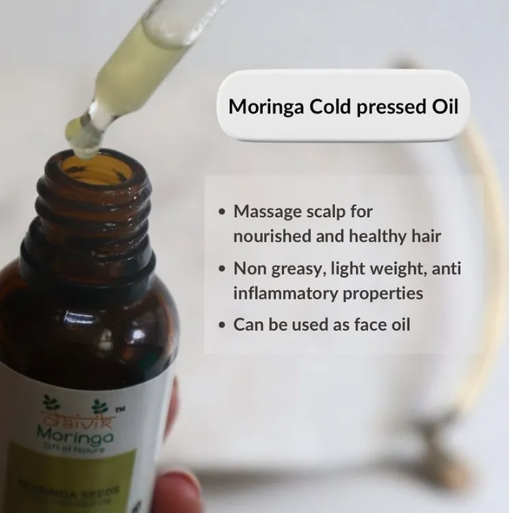 Daivik Moringa Seeds Cold Pressed Oil | 100% Natural | Hair Growth & Skin Care | 100 ml