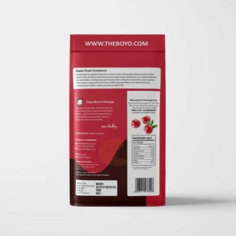 THE BOYO Dried Whole Cranberry 200g, Gluten Free, Vegan and NON GMO, Unsweetened Cranberries Dry Fruits Without Sugar (Dried Whole Cranberries 200g)