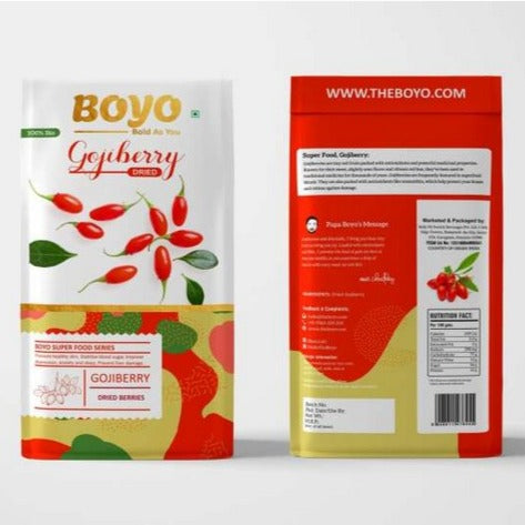 THE BOYO Dried Whole Gojiberry Vegan Free and Gluten Free Unsulphured, Unsweetened and Naturally Dehydrated Fruit, 200g