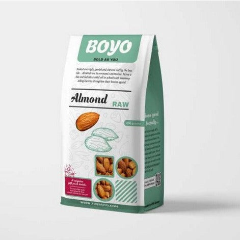 THE BOYO 100% Natural California Almonds 250g Badam, High Protein Snack, Vegan and Gluten Free Dry Fruit for Morning Consumption, Crunchy