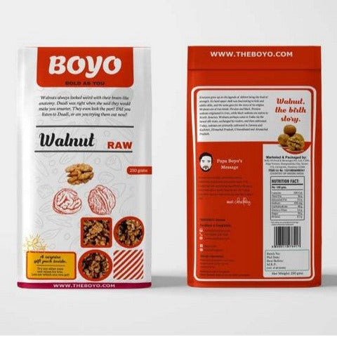 THE BOYO 100% Natural California Walnut Kernels 250g Without Shell for Morning Consumption Dry Fruit, Omega-3 Rich