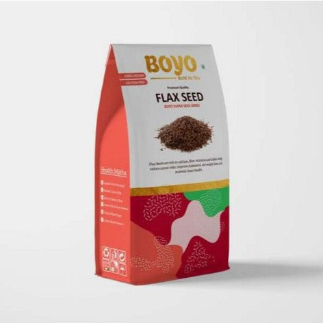 THE BOYO Raw Flax Seed 500g Fiber Rich Alsi Seeds, Rich Source of Lignans, High in Omega-3 and Fiber