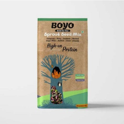 THE BOYO High Protein Sprout Seed Mix 400g - High Protein Snack, Healthy Snacks, Post Workout Snacks, Weight Management Snacks, Low Calorie Snacks, 100% Vegan and Gluten Free