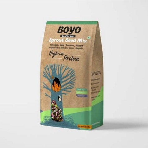 THE BOYO High Protein Sprout Seed Mix 400g - High Protein Snack, Healthy Snacks, Post Workout Snacks, Weight Management Snacks, Low Calorie Snacks, 100% Vegan and Gluten Free