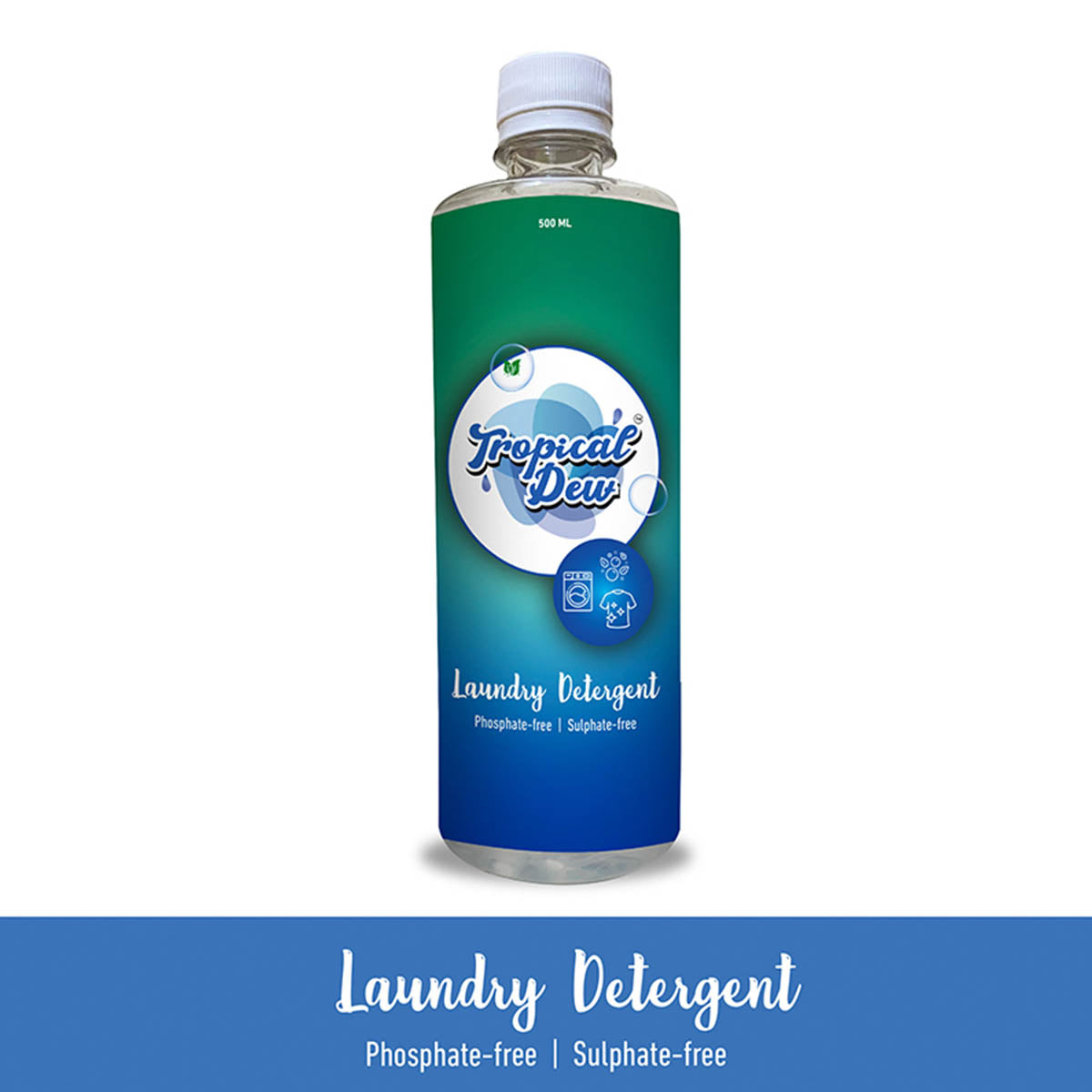 Tropical Dew Natural Liquid Laundry Detergent - Phosphate-free and Sulphate-free Liquid Detergent - 500ml