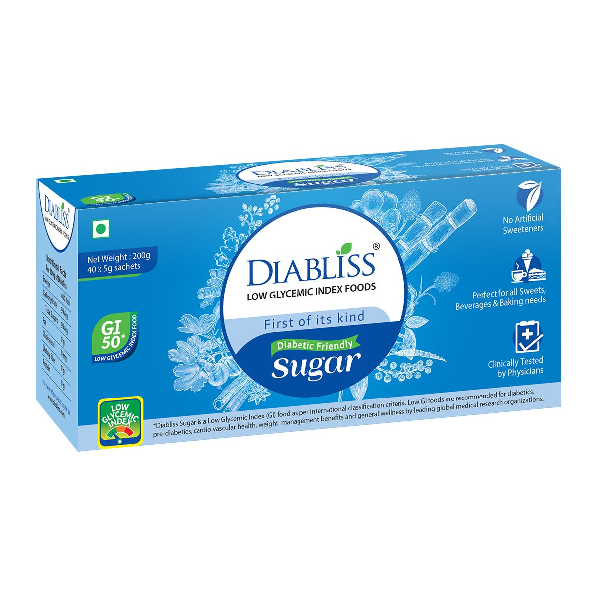 Diabliss - Diabetic-Friendly Herbal Sugar Sachet Box