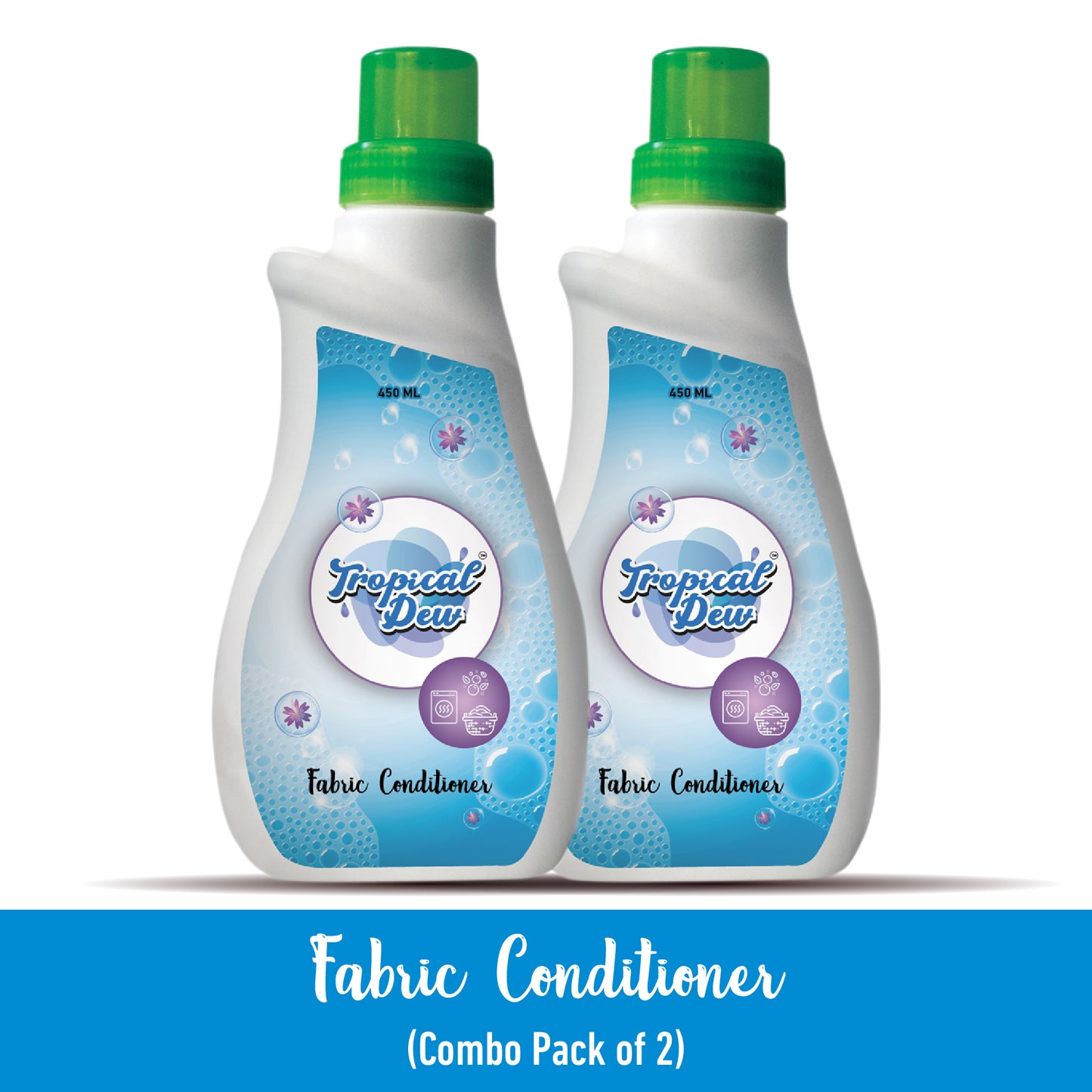 Tropical Dew Fabric Conditioner and Softener-Lavender & Aqua Fragrance combo pack of 2 -450ml each