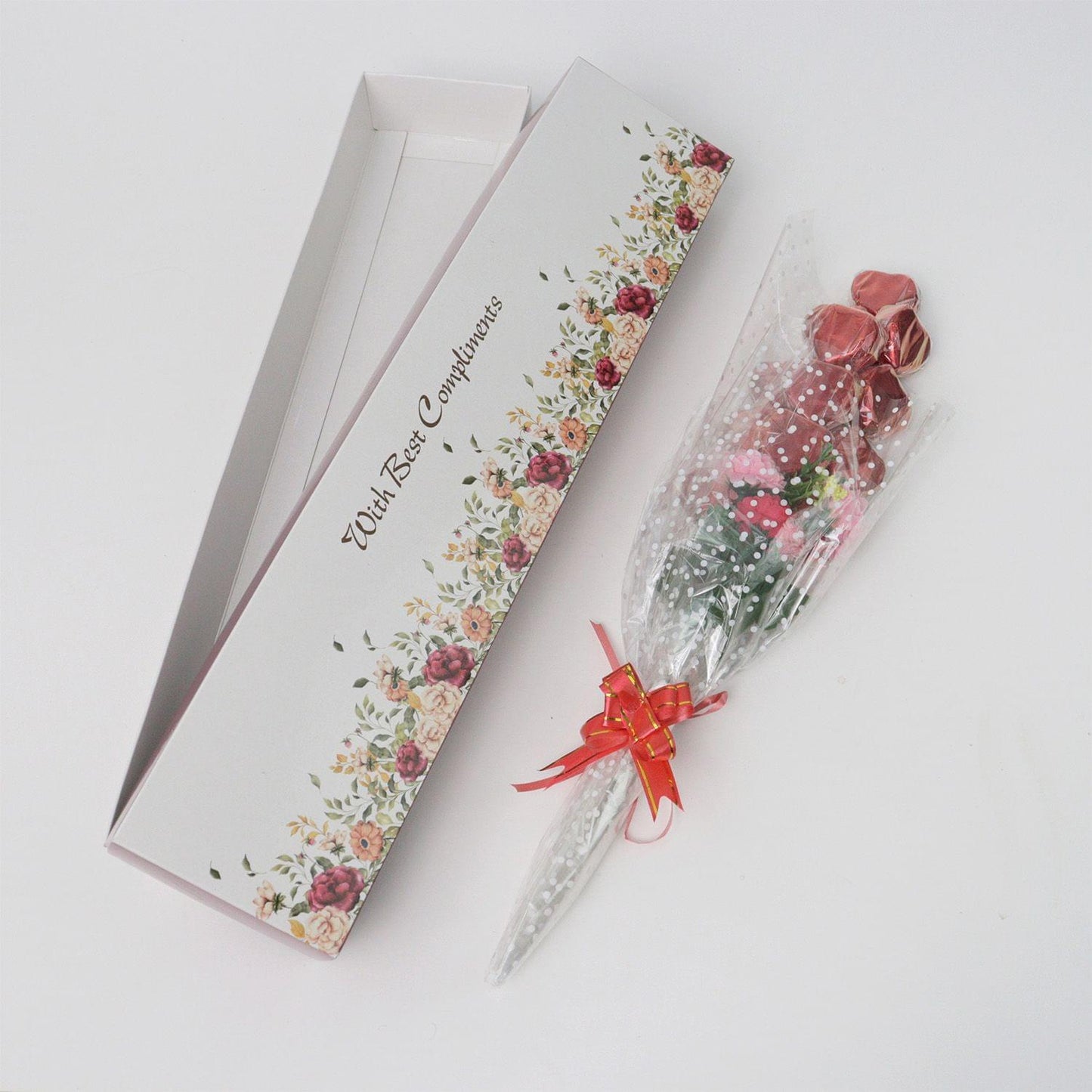 DIBHA RUCHOKS - Heart Shape Chocolate Bouquet Gift Box 130g