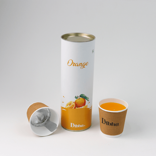 DIBHA - HONEST SNACKING Orange Instant Drink Premix - Fruit Power, 100% Natural, 140g (7 Instant Premix Cups Each Packs)