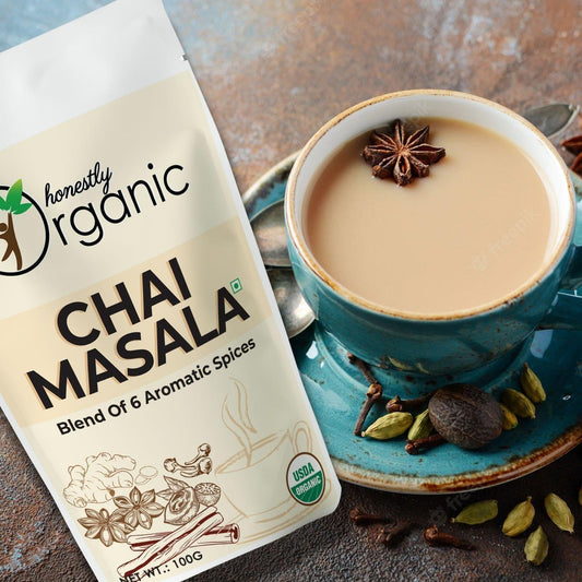 D-Alive Honestly Organic Chai Masala (Masala Tea Mix) - 100g - All Natural & Hand Pounded