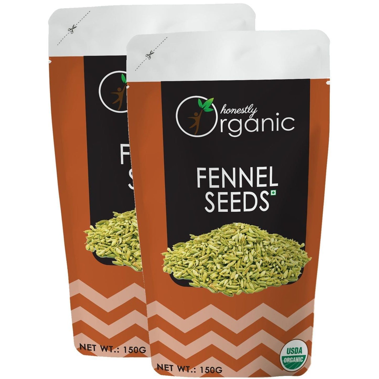 D-Alive Honeslty Organic Fennel Seeds/ Saunf (USDA Organic Certified, 100% Pure & Natural) - 150g (Pack of 2)