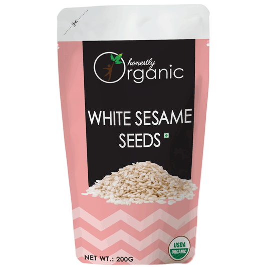 D-Alive Honestly Organic White Sesame Seeds / Saphed Til (USDA Certified, Premium Quality Superfood, 100% Pure & Natural) - 200g