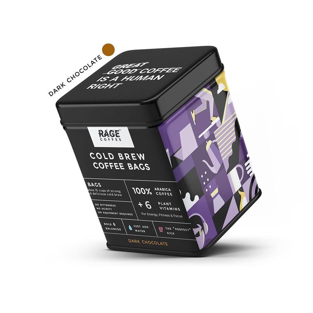Rage Coffee - Cold Brew Coffee Bags Dark Chocolate Flavour Pack | Made Using 100% Arabica Beans