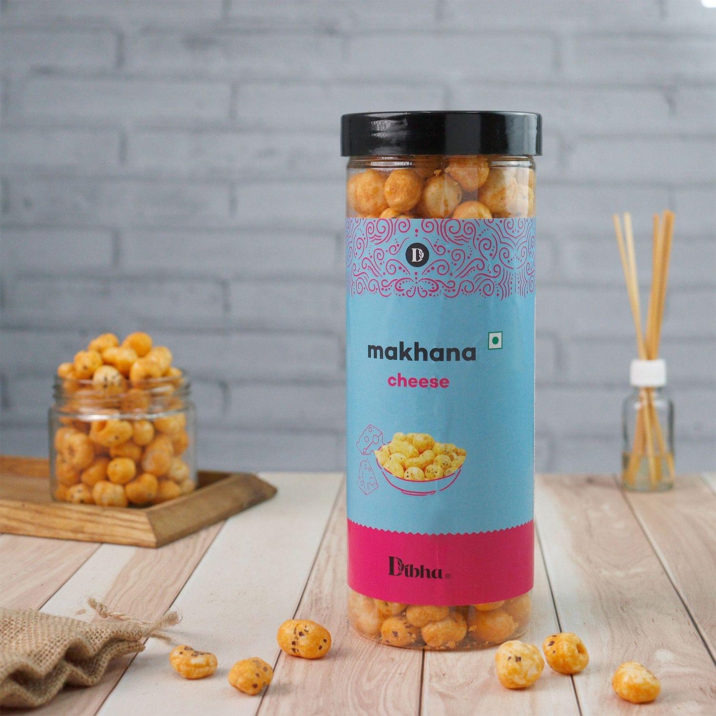 DIBHA - HONEST SNACKING Cheese Makhana 100g (Healthy Snack) All Natural Fox Nuts (Phool Makhana) Lotus Seed Pop/Gorgon Nut Puffed Kernels