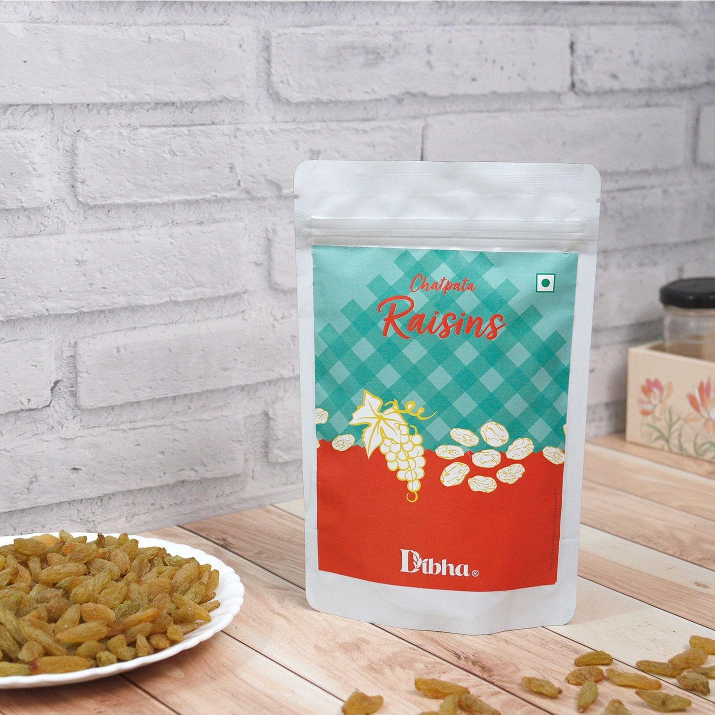 DIBHA - HONEST SNACKING Chatpata Raisins 200g Healthy Munching, Helps in weightloss, Dry Fruit, High in Protien & Fiber Snack and Super Healthy For taste, fitness and Immunity Tasty Dryfruits