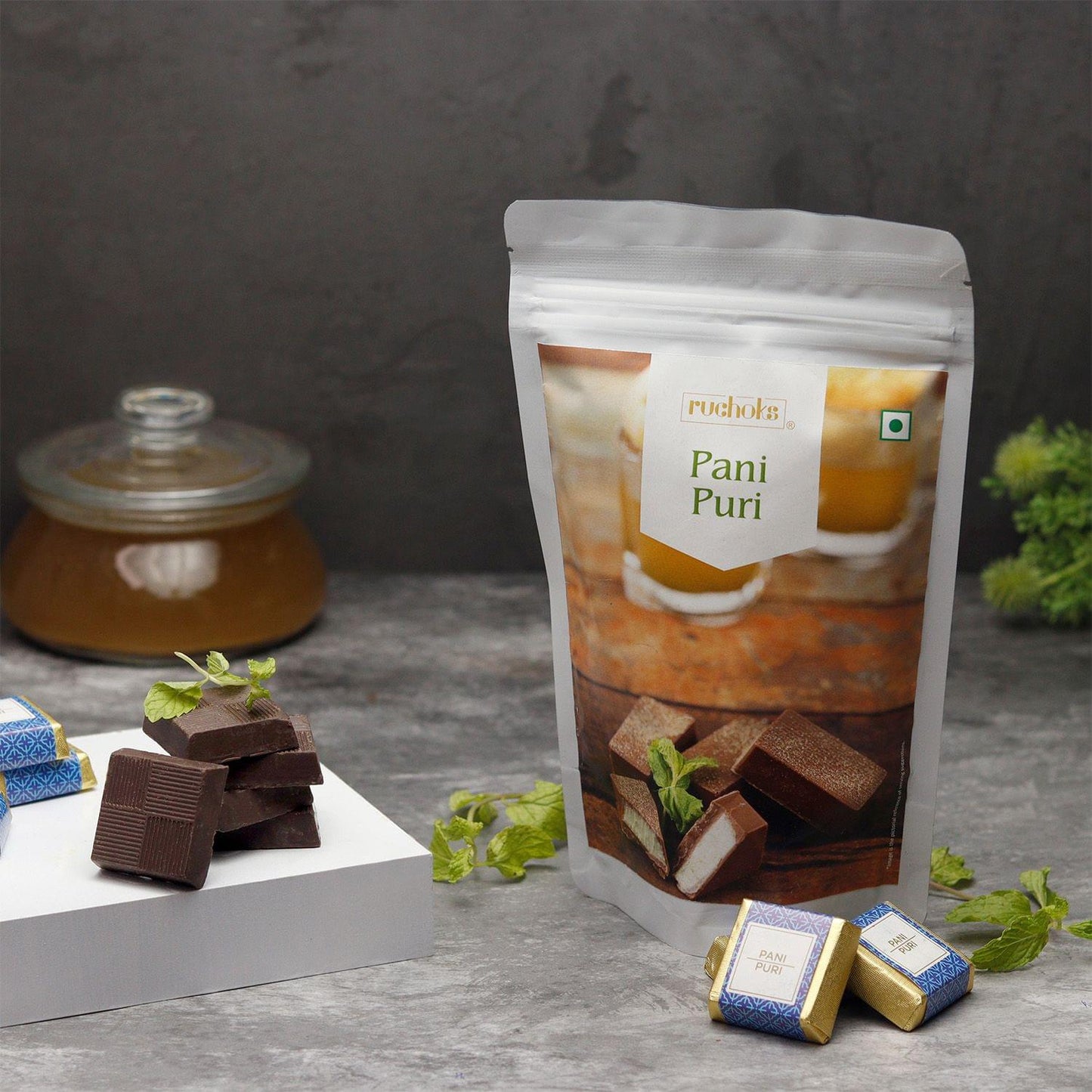 DIBHA RUCHOKS - Pani Puri Premium Chocolate 250g (Premium Chocolate, Mouth Watering)